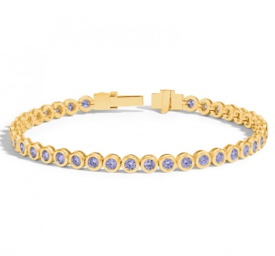 2 Ctw Alexandrite Birthstone Bezel Set Tennis Bracelet