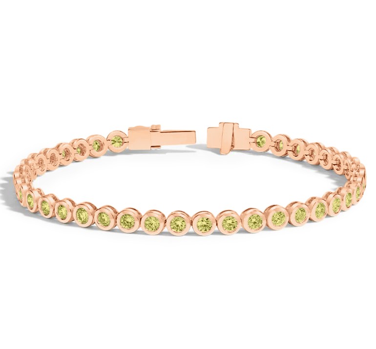 2 Ctw Citrine Birthstone Bezel Set Tennis Bracelet