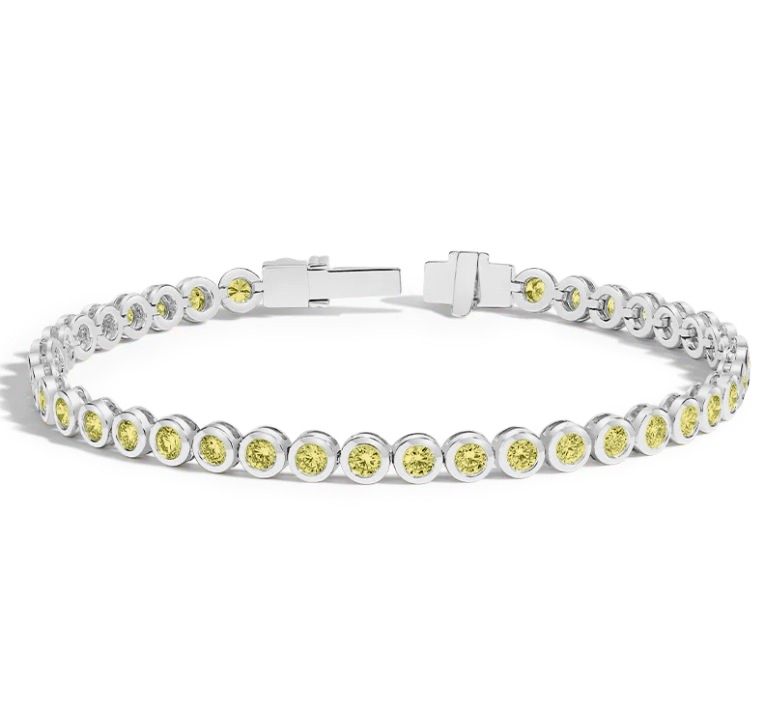 5 Ctw Citrine Birthstone Bezel Set Tennis Bracelet