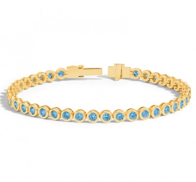 5 Ctw Topaz Birthstone Bezel Set Tennis Bracelet
