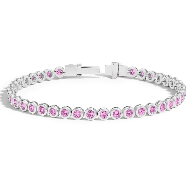 5 Ctw Tourmaline Birthstone Bezel Set Tennis Bracelet