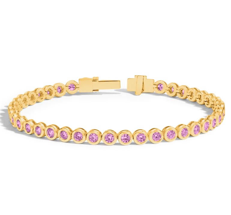 5 Ctw Tourmaline Birthstone Bezel Set Tennis Bracelet