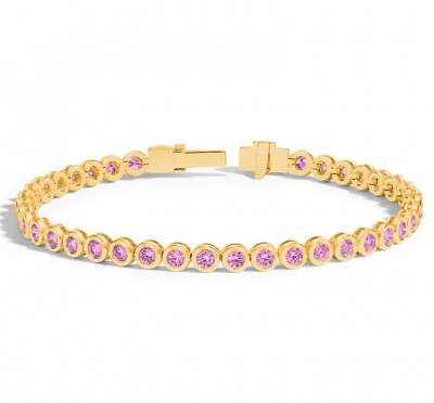 2 Ctw Tourmaline Birthstone Bezel Set Tennis Bracelet