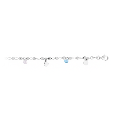 Dangle Disc & Blue CZ Anklet