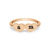 Double Initial Heart Ring