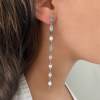 Silver Disc Chain Drop Earrings