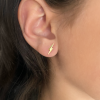 Gold Lightning Bolt Stud Earrings