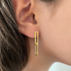 Gold Paperclip Drop Earrings