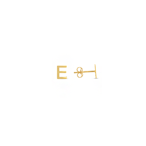 Gold Initial Stud Earrings  E
