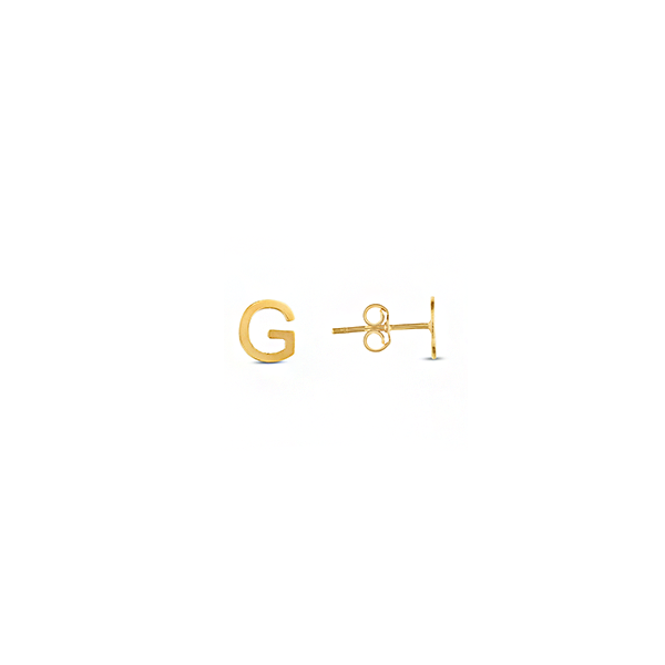 Gold Initial Stud Earrings  G