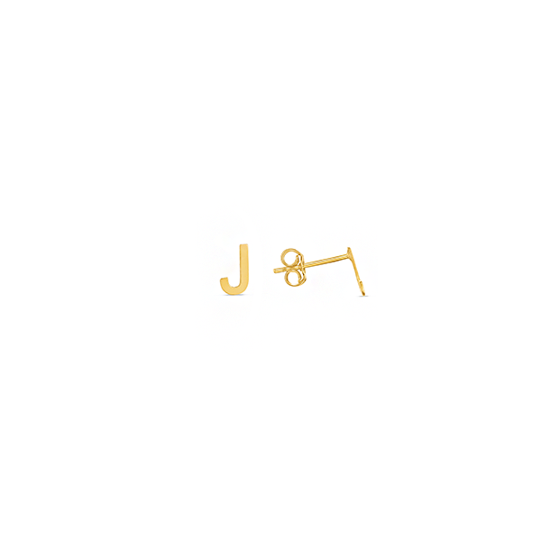 Gold Initial Stud Earrings  J