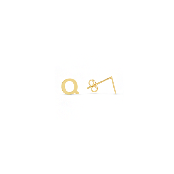 Gold Initial Stud Earrings  Q