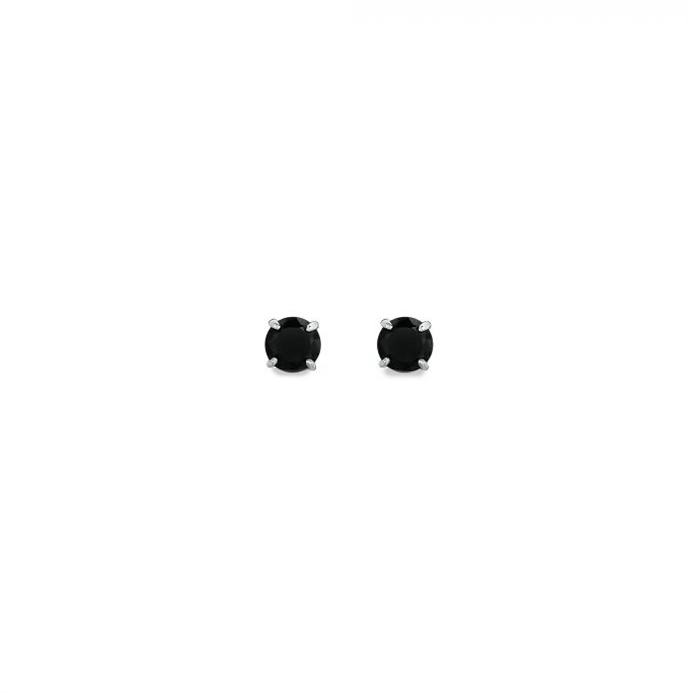 4 mm Gold Black CZ Stud Earrings