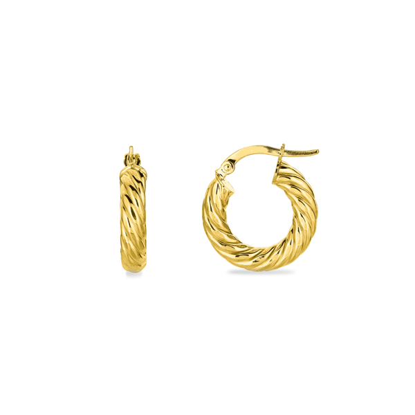 10mm Gold Croissant Hoop Earrings