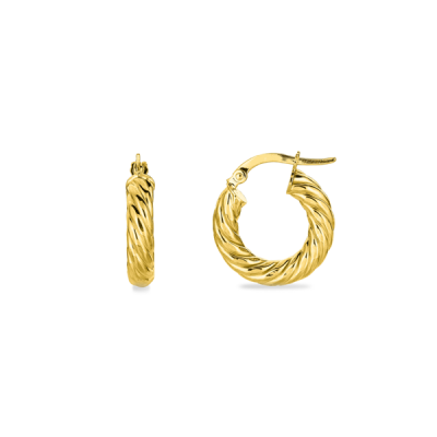 10mm Gold Croissant Hoop Earrings