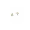 Gold CZ Flower Stud Earrings
