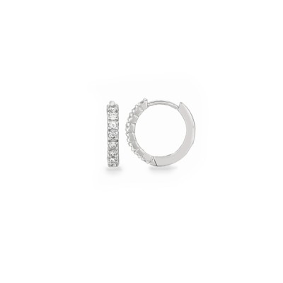 Silver Classic CZ Hoop Earrings