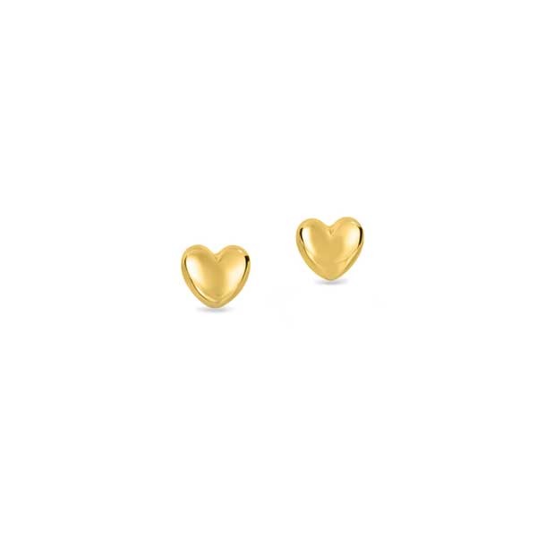 Gold Heart Stud Earrings