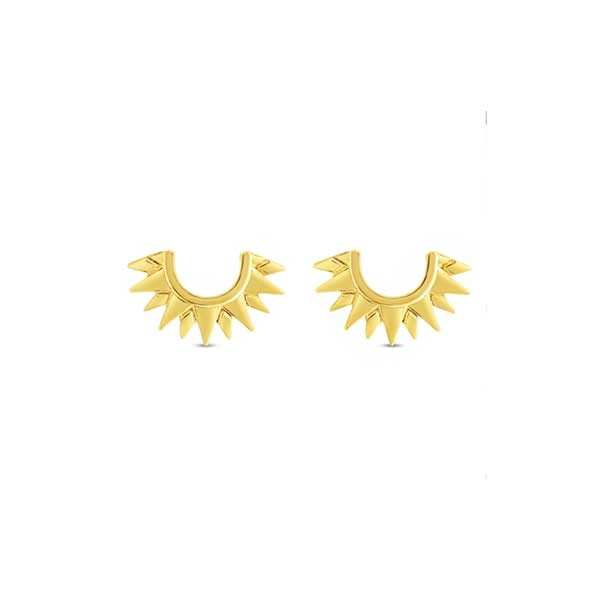 Gold Sunburst Stud Earrings
