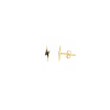 Gold Black Enamel Lightning Bolt Stud Earrings