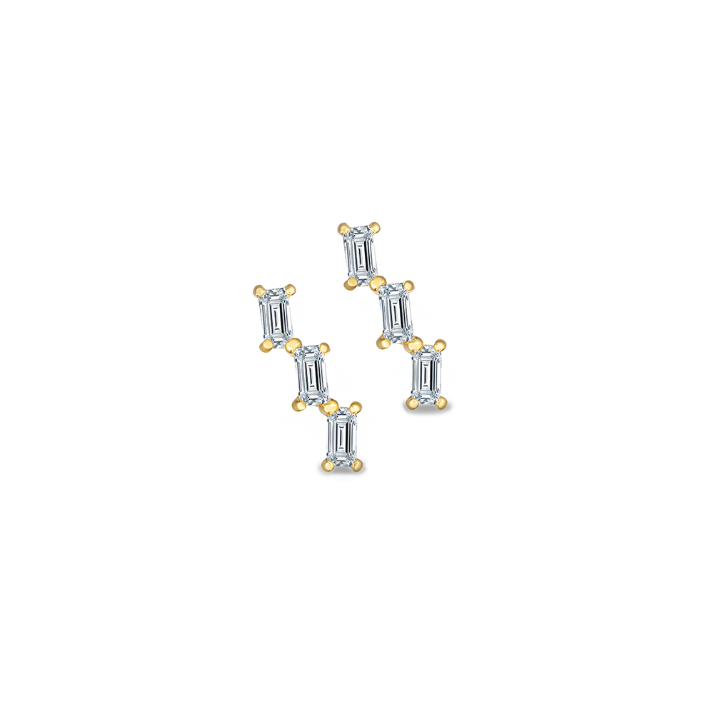 Gold & CZ Baguette Ear Climber