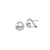 Silver Half Ball Button Earrings
