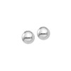 Silver Half Ball Button Earrings