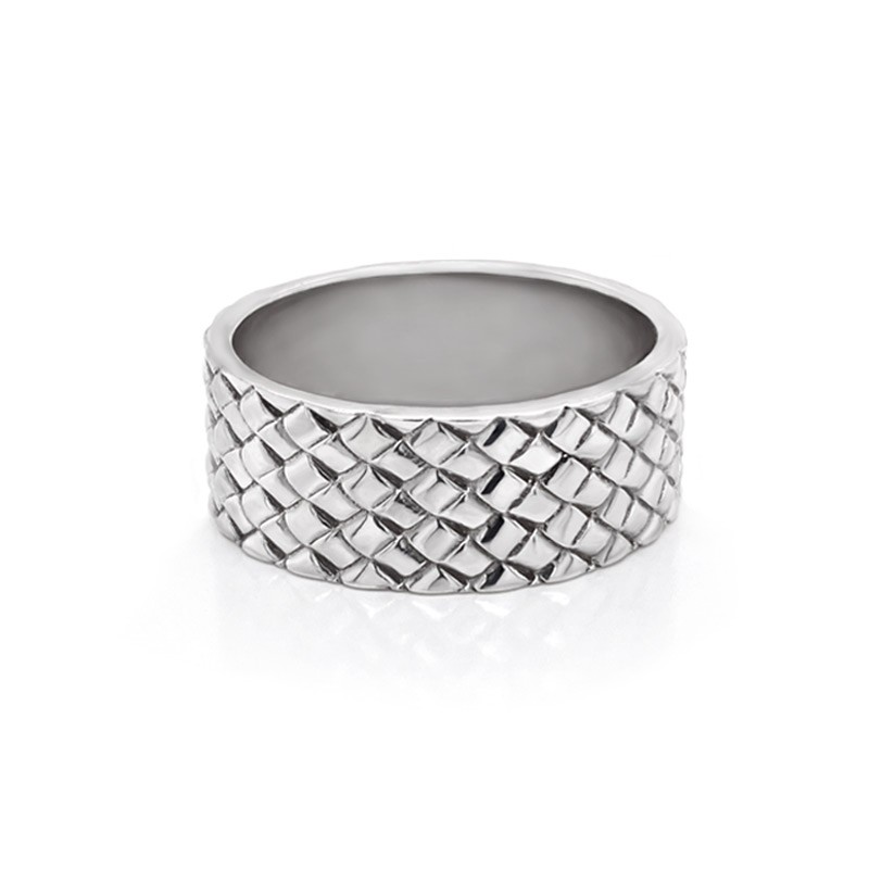 Basket Weave Wide Men's Ring