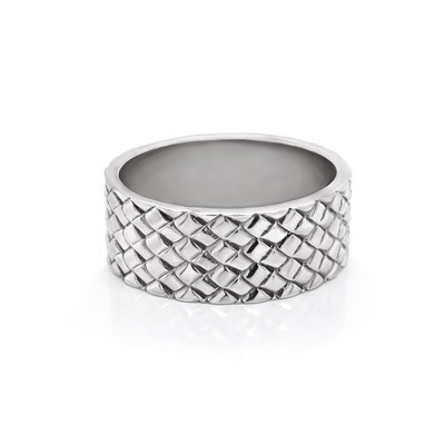 Basket Weave Wide Men's Ring