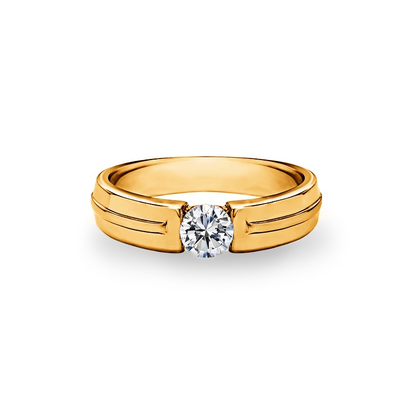 CZ Tension Set Wedding Ring