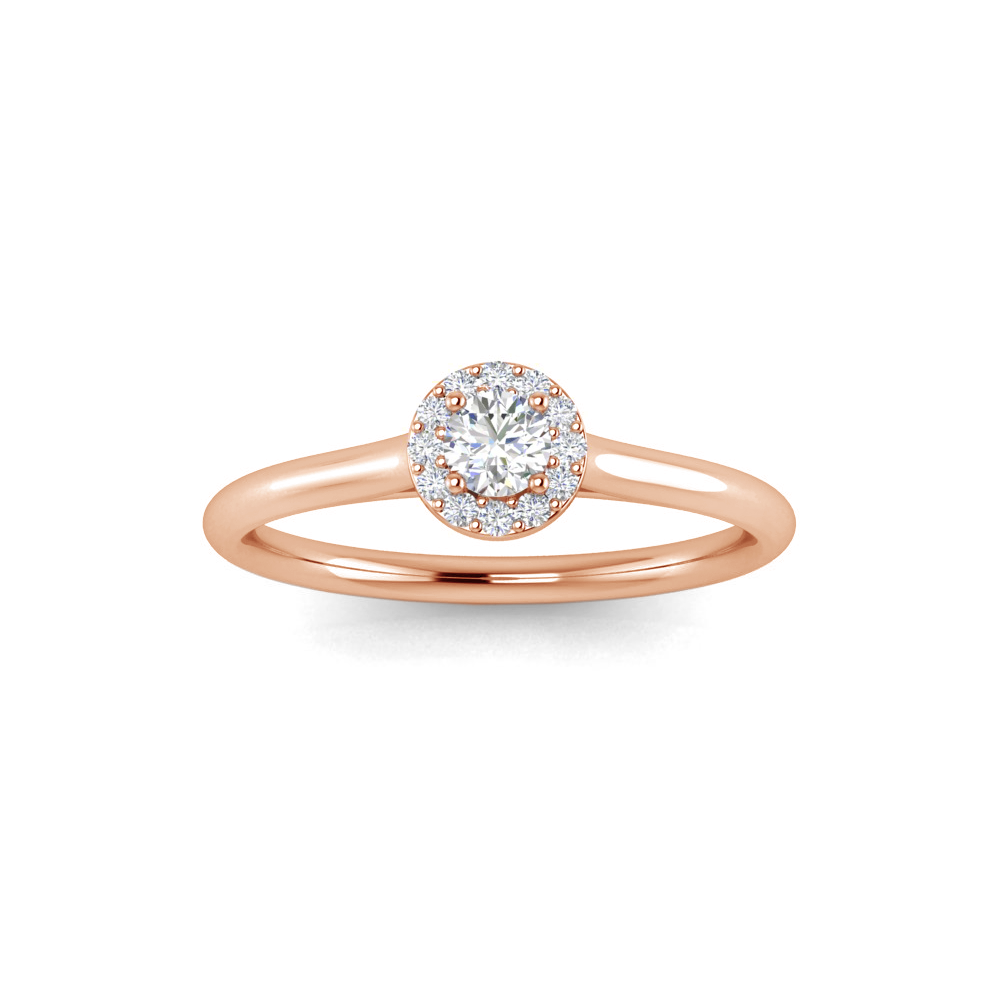 .18 Ctw Lab Diamond Halo Promise Ring