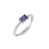 East West .50 Ct Emerald Alexandrite Pavé Birthstone Ring