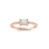 East West .50 Ct Emerald CZ Pavé Birthstone Ring