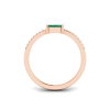East West .50 Ct Emerald Pavé Birthstone Ring