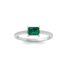 East West .50 Ct Emerald Pavé Birthstone Ring