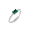 East West .50 Ct Emerald Pavé Birthstone Ring