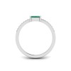 East West .50 Ct Emerald Pavé Birthstone Ring