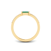 East West .50 Ct Emerald Pavé Birthstone Ring