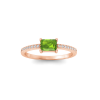 East West .50 Ct Emerald Peridot Pavé Birthstone Ring
