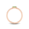 East West .50 Ct Emerald Peridot Pavé Birthstone Ring
