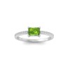 East West .50 Ct Emerald Peridot Pavé Birthstone Ring