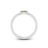 East West .50 Ct Emerald Peridot Pavé Birthstone Ring