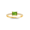 East West .50 Ct Emerald Peridot Pavé Birthstone Ring