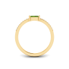 East West .50 Ct Emerald Peridot Pavé Birthstone Ring