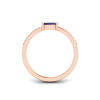 East West .50 Ct Emerald Sapphire Pavé Birthstone Ring