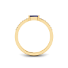 East West .50 Ct Emerald Sapphire Pavé Birthstone Ring