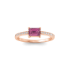 East West .50 Ct Emerald Tourmaline Pavé Birthstone Ring