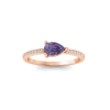 East West .50 Ct Pear Alexandrite Pavé Birthstone Ring