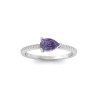 East West .50 Ct Pear Alexandrite Pavé Birthstone Ring