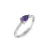 East West .50 Ct Pear Alexandrite Pavé Birthstone Ring